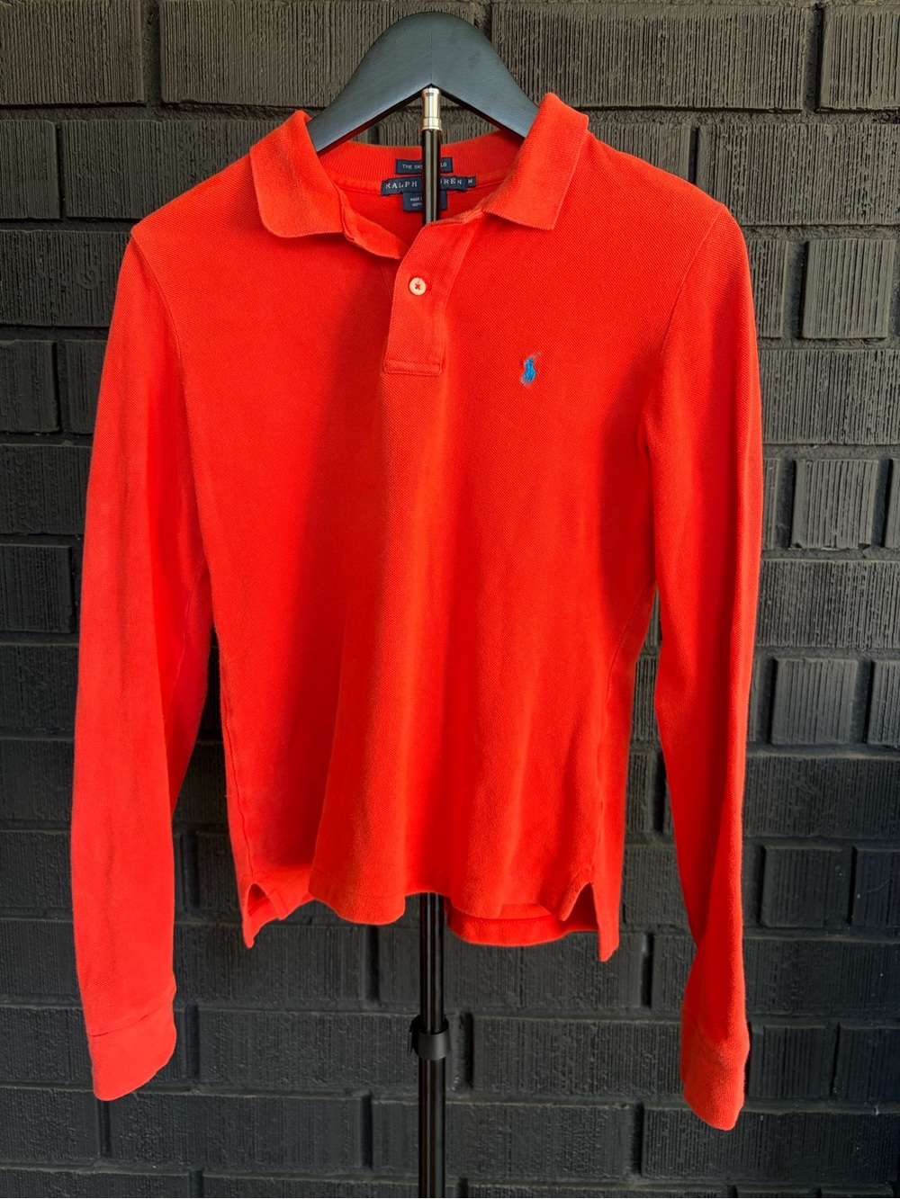 Ralph Lauren women’s long-sleeve Polo Shirt in deep orange